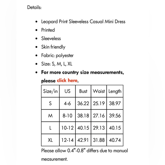 NWT, Leopard Print Sleeveless Dress - Picture 4 of 6